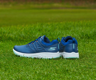 Skechers Go Golf Pro 2 Soft Spike Waterproof Ladies Golf Shoes - Navy and Turquoise