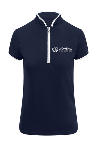 Women's Golf Lounge x Surprizeshop - Pure Golf Bloom Cap Sleeve Polo Shirt Navy