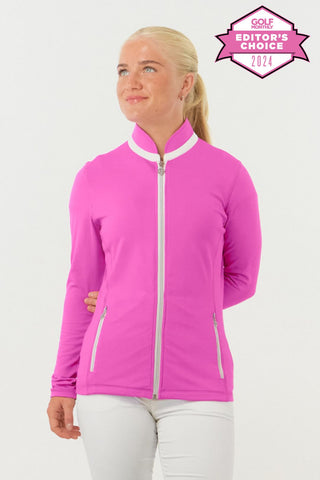 Pure Golf Ladies Mist Full Zip Mid Layer - Azalea