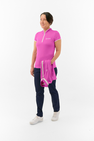Women's Golf Lounge x Surprizeshop - Pure Golf Bloom Cap Sleeve Polo Shirt Azalea