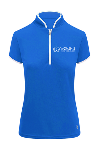 Women's Golf Lounge x Surprizeshop - Pure Golf Bloom Cap Sleeve Polo Shirt Royal Blue