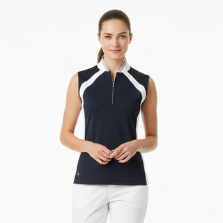 Daily Sports Carole Sleeveless Polo Shirt - Navy