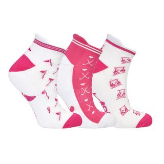 Surprizeshop - 3 Pair Pack Ladies Golf Socks - Pink