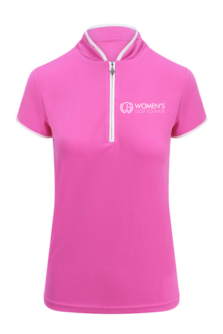 Women's Golf Lounge x Surprizeshop - Pure Golf Bloom Cap Sleeve Polo Shirt Azalea