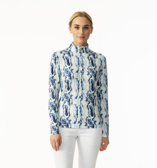 Daily Sports Marble Long Sleeve Polo Shirt - Marble