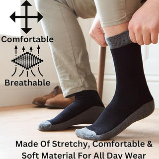 Becmoor Mens Socks (10 Pack) UK8-11 / Breathable Plain/Reinforced heel & toe/Smart Mens Socks/Casual Mens Socks/School Socks/Casual & Work - Black & Grey