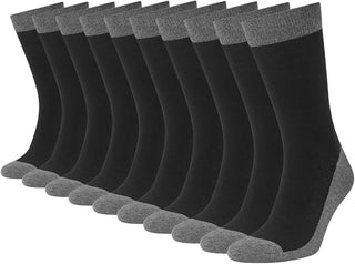 Becmoor Mens Socks (10 Pack) UK8-11 / Breathable Plain/Reinforced heel & toe/Smart Mens Socks/Casual Mens Socks/School Socks/Casual & Work - Black & Grey