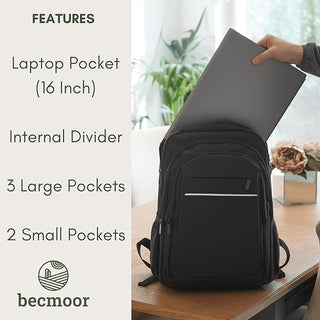 Becmoor Laptop Rucksack/Backpack - Navy