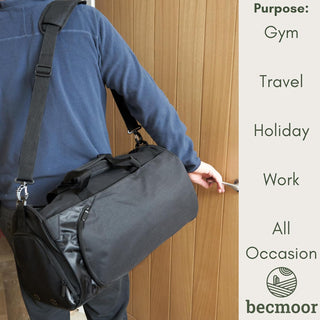 Becmoor | Versatile Duffle Bag | Gym Bag | Travel Bag | Sports Bag - Black