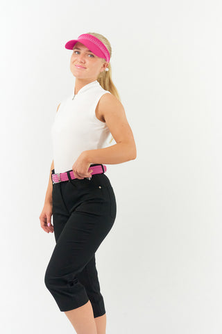 Surprizeshop Braided Ladies Golf Belt - Pink and White