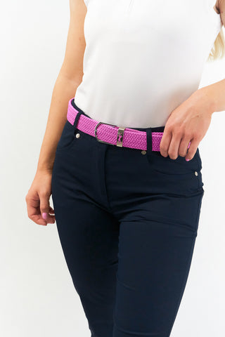 Surprizeshop Stretch Braided Ladies Golf Belt - Azalea Pink