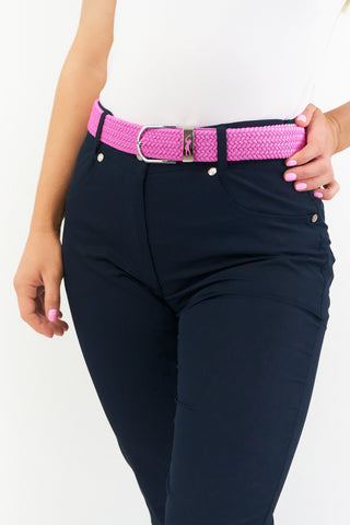 Surprizeshop Stretch Braided Ladies Golf Belt - Azalea Pink