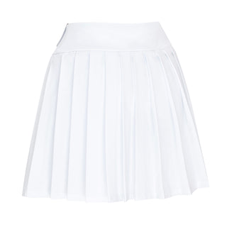 High Waist Pleated Golf Skort - Brilliant White