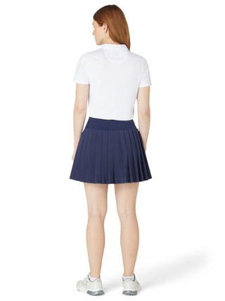 High Waist Pleated Golf Skort - Peacoat