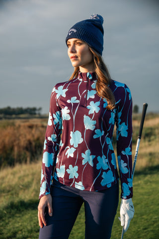 Callaway Golf Ladies Two-Tone Geo Sun Protection Top - Potent Purple