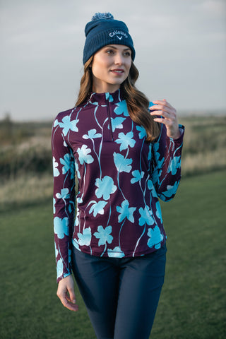 Callaway Golf Ladies Two-Tone Geo Sun Protection Top - Potent Purple