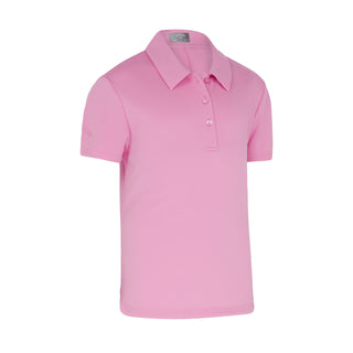 Callaway Golf JUNIOR GIRLS Micro Hex Polo Shirt - Pink Sunset