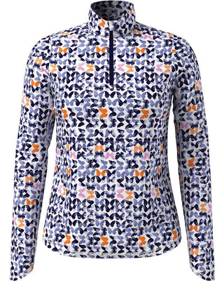 Callaway Golf Ladies Butterfly  Long Sleeve Ladies Golf Top - Navy