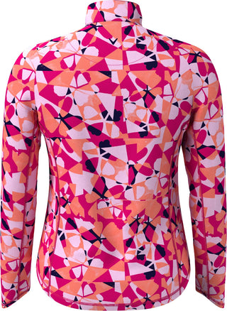 Callaway Golf Geometric Floral Ladies Golf Top - Pink Peacock