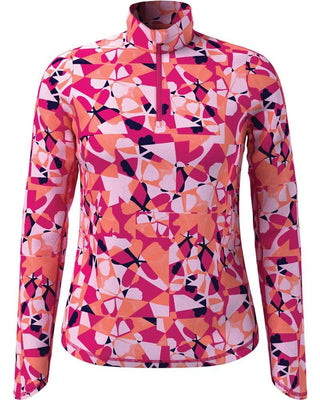 Callaway Golf Geometric Floral Ladies Golf Top - Pink Peacock