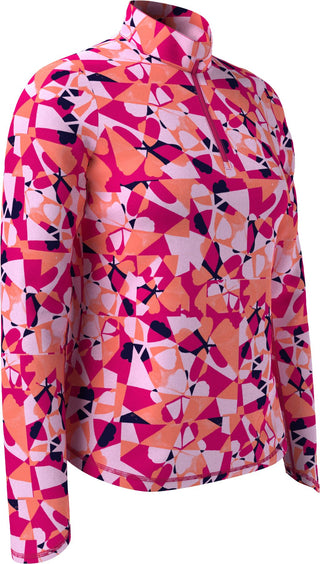 Callaway Golf Geometric Floral Ladies Golf Top - Pink Peacock