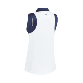 Ladies Birdie Sleeveless Golf Polo - Brilliant White