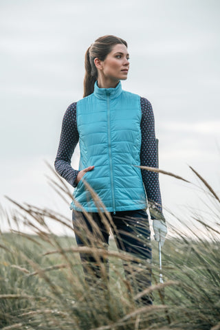 Callaway Golf Ladies Quilted Puffer Gilet - Ethereal Blue