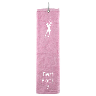 Best Back 9 Tri Fold Golf Towel Prize