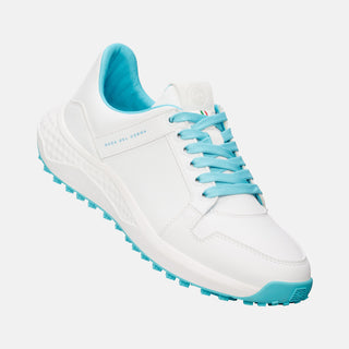 Duca Del Cosma Licata Waterproof Golf Shoes- White/Aruba Blue