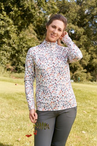 Pure Golf Arusha Ladies Golf Quarter Zip Top - Autumn Embers