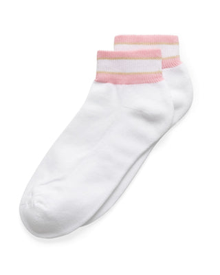 ECCO Retro Low Cut Golf Socks - Rose, Coral & White