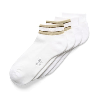 ECCO Retro Low Cut Tennis Socks - Sand, Mocca & White