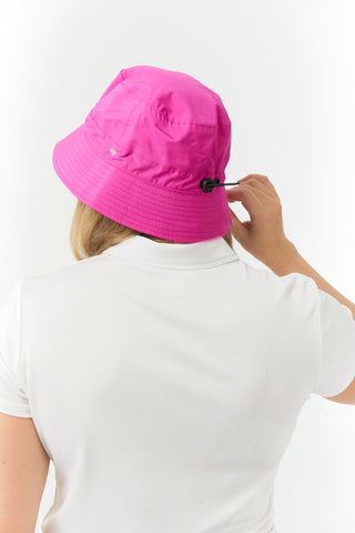 Ladies Golf Waterproof Bucket Rain Hat- Pink