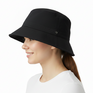 Waterproof Mesh Lined Bucket Hat - Black