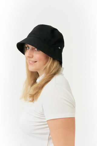 Ladies Golf Waterproof Bucket Rain Hat- Black