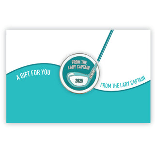 'From The Lady Captain 2025' Ball Marker on Card - Aqua