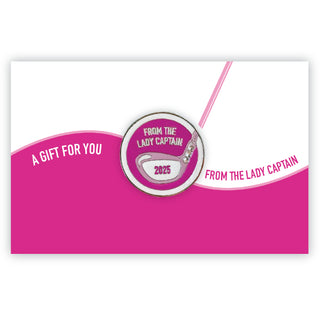 'From The Lady Captain 2025' Ball Marker on Card - Pink