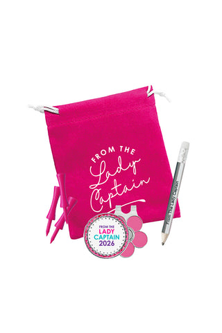 From the Lady Captain 2026 Ball Marker, Visor Clip & Golf Tee Gift Set - Azalea Pink
