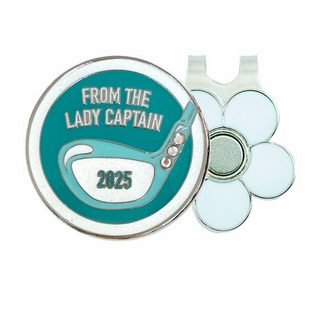 From the Lady Captain 2025 Ball Marker and Visor Clip - Aqua