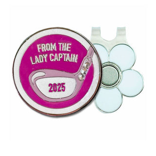 From the Lady Captain 2025 Ball Marker and Visor Clip - Pink