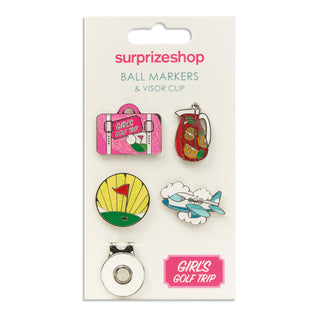 Surprizeshop Girls Golf Trip Golf Ball Marker and Visor Clip Set