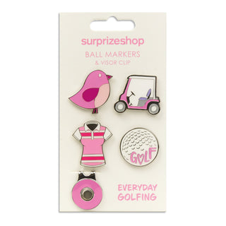 Surprizeshop Everyday Golfing Ball Marker and Visor Clip Set