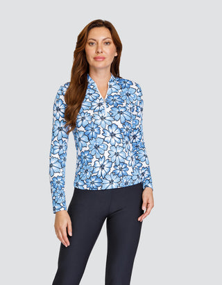 Tail Ladies Golf Kalinda Long Sleeve Polo - Flourishing Cosmos