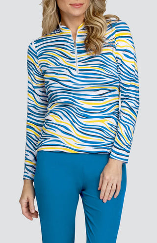 Tail Ladies Kit Long Sleeve Golf Polo - Zebra Trails