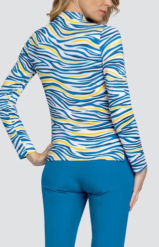 Tail Ladies Kit Long Sleeve Golf Polo - Zebra Trails