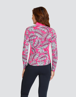 Tail Ladies Benton Long Sleeve Polo - Cascading Ferns