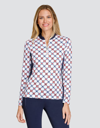 Tail Ladies Lila Grace Long Sleeve Golf Polo - Divine Geo