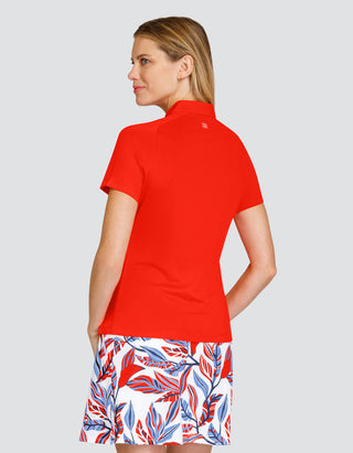 Tail Ladies Enriquetta Short Sleeve Golf Polo - Cherry Tomato