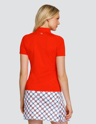 Tail Ladies Enriquetta Short Sleeve Golf Polo - Cherry Tomato