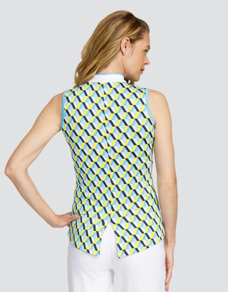 Tail Ladies Roxy Sleeveless Polo - Serene Geo